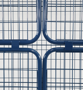 Industrial Metal <b>Storage</b> Cage Wheels for <b>Doors</b>/On Walls Sundries Holding <b>Rack</b> Blue Non-Folding Standalone Modern Waterproof - Product Image 3