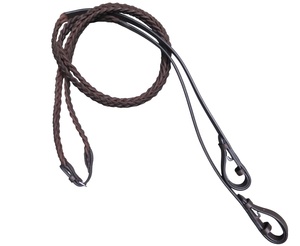 Rênes en cuir de buffle tressées avec stoppeurs, accessoires pour chevaux, équipement d'équitation - Product Image 2