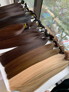 Extensions de cheveux naturels lisses en bande adhésive, prix d'usine, 100% cheveux vietnamiens, couleur naturelle # 1A # PLA # Longue durée de vie, de haute qualité, couleur marron - Product Image 5