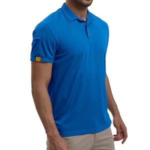 T-shirt de golf décontracté pour hommes, séchage rapide, respirant, en polyester uni, coupe courte, personnalisable, sérigraphié, vente en gros - Product Image 2