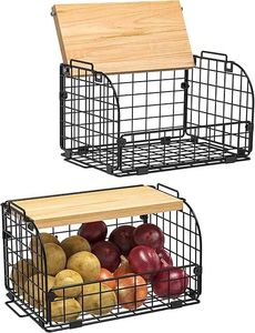 Cesta de frutas de hierro duradera de diseño moderno, tazón de almacenamiento para encimera de cocina, organizador de frutas para mesa de comedor, decoración del hogar - Product Image 4