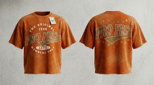 T-shirt Homme Personnalisé Oversize Couleur Unie Délavé Imprimé en Relief Épaules Tombantes Manches Courtes Hip Hop 100% Coton Style Urbain - Product Image 4