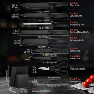 Set di coltelli da cucina per uso domestico con pratico blocco porta coltelli - Product Image 6