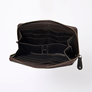   Cartera de mano de cuero de vaca con pelo para mujer, tarjetero occidental con diamantes de imitación - Product Image 4