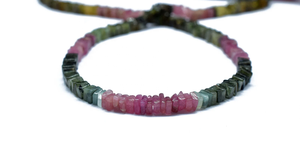 5-5.5 mm Multi-Tourmaline Smooth <b>Heishi</b> Square Gemstone <b>Beads</b> Stone <b>Beads</b> with Unique Shape - Product Image 5