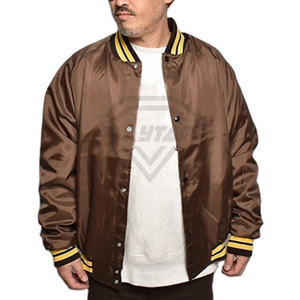 Customizable Satin Baseball Varsity <b>Jacket</b> with Embroidered Patches <b>Men</b> Long Sleeve College <b>Jacket</b> for Winter <b>Cheap</b> Price OEM - Product Image 3