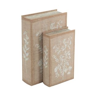 Set di 2 Scatole Decorative con Motivi Floreali, Morbide e Multicolore, Misure L 7x3x10.5" S 5x2x8.5" - Product Image 3