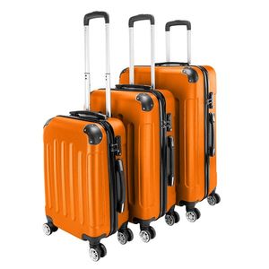 Portable 3-in-1 ABS Trolley Case in Orange 20\" 24\" 28\" Sizes for Luggage Carts - Product Image 2
