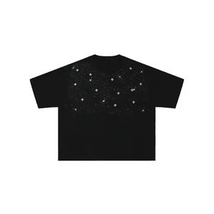 เสื้อยืดผู้ชายสไตล์สตรีทแวร์แบบโอเวอร์ไซส์ ตกแต่งด้วยคริสตัล ราคาโรงงาน ระบายอากาศได้ดี  ออกแบบได้ตามต้องการ  ทรงหนา  ไม่ซ้ำใคร - Product Image 6