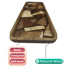 Wholesale Handmade Eco-Friendly Durable Wooden <b>Epoxy</b> Resin Luxury Oval Polished Serving Trays for Hotels Restaurants <b>Coffee</b> - Product Image 2