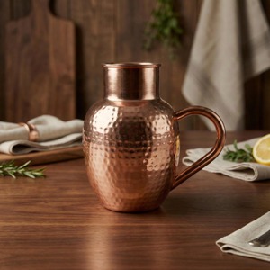 Antique Creations Vintage Design 1.8L Copper Water <b>Jug</b>-Eco-Friendly & Durable Custom Production for Weddings & <b>Drinks</b> - Product Image 2