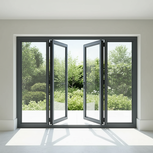Porte pliante verticale, usage commercial, résidentiel, maison, villa, moderne, aluminium, haute qualité, nouvelle porte pliante haut de gamme - Product Image 2