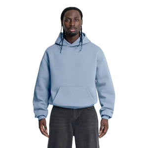 Sweat à capuche oversize moderne pour homme, design pull tendance, capuche à cordon de serrage, poche kangourou, bordure côtelée, coupe décontractée, élégant pour superposition - Product Image 1