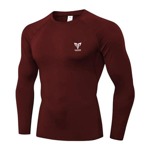 Chemises de compression pour l'entraînement, design tricoté uni, tissu extensible et respirant, anti-rides, léger, écologique - Product Image 1