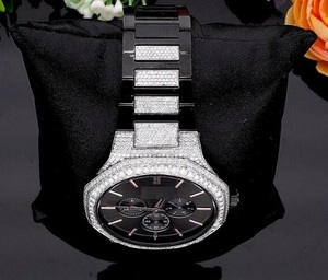 Reloj de Diamantes Personalizado con Correa de Acero Inoxidable, Diamantes Moissanite/Cultivados en Laboratorio, Esfera de Cristal de Zafiro, Reloj de Lujo Unisex - Product Image 2