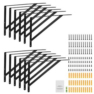 Staffe per Mensole Galleggianti Resistenti 18 X 12, 12 Pezzi, Spessore 3mm, Nero Opaco, Staffe Metalliche Triangolari - Product Image 1