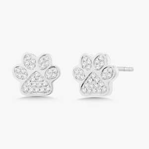 Boucles d'oreilles clous en forme d'os de chien, pavées de diamants de laboratoire ronds, en or massif 14K 18K, délicates, à fermoir poussoir, minimalistes, pour usage quotidien, vente en gros - Product Image 5