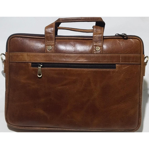 กระเป๋าแล็ปท็อปหนังแท้สำหรับใส่แล็ปท็อปสีน้ำตาลเข้มขนาด15ดอลลาร์ใส่บัตรเครดิตไซส์ M L XL - Product Image 3