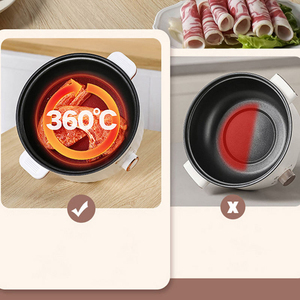 หม้อไฟฟ้า 2.5 ลิตร สแตนเลส ควบคุมด้วยระบบกลไก หม้อปรุงอาหารในครัวเรือน ฝาแก้วนิรภัย ถาดนึ่ง ซุป ผัก - Product Image 6
