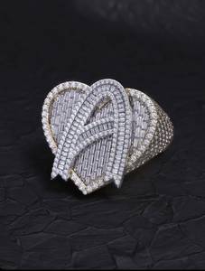 925 Sterling Silver Iced Out <b>Ring</b> Custom Hip Hop Moissanite <b>Ring</b> Custom <b>Name</b> Moissanite <b>Ring</b> Available at Best Price - Product Image 1