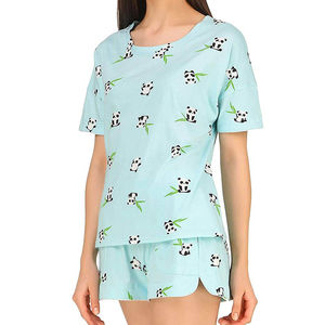 Ensemble T-shirt et short de couleur unie au meilleur prix, 100 % coton, pour femme, manches courtes, avec short, 2026 - Product Image 3