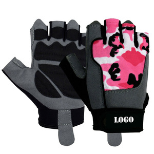 <b>Half</b> Finger Fitness Gloves Black Adjustable Wrist Strap Breathable Non <b>Slip</b> Gym Weight Lifting Workout Hand Wear - Product Image 3