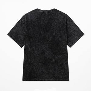 เสื้อยืดคอกลมทรงหลวมสีดำสำหรับผู้ชาย ผ้าคอตตอน 100% 200 กรัม พิมพ์โลโก้ตามสั่ง - Product Image 5