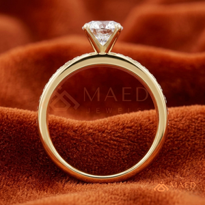 Anillo de Moissanita de Corte Redondo, Anillo de Compromiso de Oro para Mujer, Joyería de Aniversario, Regalo, Estilo de Moda Estadounidense, Diseños Elegantes - Product Image 3