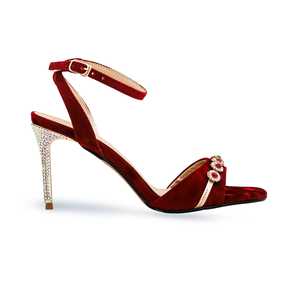 Sandalias de novia con tacón de fantasía granate FN5771 - Product Image 3