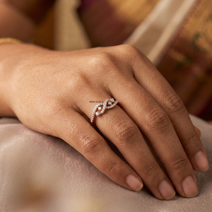 Lab Grown Diamond Criss <b>Cross</b> Infinity <b>Ring</b> for Women 10K 14K 18K Rose Gold 925 & 935 Luxury Wedding Band Fine Jewelry For Gift - Product Image 1
