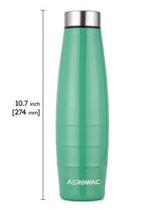 Mint Green Stainless Steel Water Bottle Vacuum Insulated Leak Proof Flask Contoured Metal <b>Drinkware</b> Silver Cap Travel Gym - Product Image 4