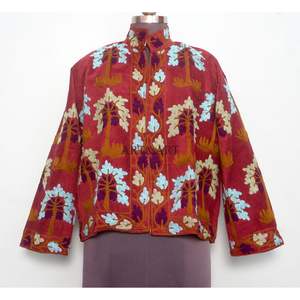 Chaqueta Bordada India ART&ART para Mujer, Estilo Boho de Verano, Mangas Largas, Cuello Alto, Transpirable, Ecológica y de Secado Rápido - Product Image 1