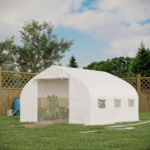 Tunnel serra da 3,5 m con telai in acciaio, struttura in acciaio inossidabile, porta e finestre in rete, disponibile in misure grandi e piccole - Product Image 2