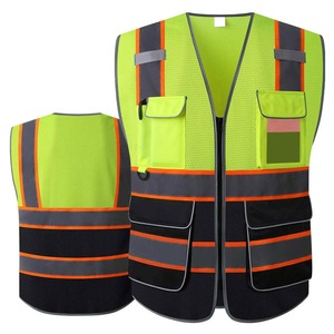 Men Vest Pockets Security High Visibility Reflective Mesh Industrial Security Vest Industrial Reflective Work Vest - Product Image 3