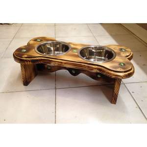 Handmade Wooden <b>Dog</b> <b>Bowl</b> with Natural Finish Promotional Pet Product - Product Image 3