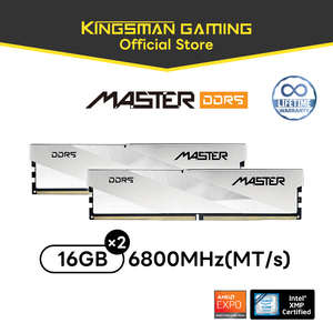 Master DDR5 Desktop <b>RAM</b> 16GB X2 6800MT/s Dual Channel Memory Module Silver Color - Product Image 2