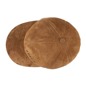 Brown Suede Washed Rivet Baseball <b>Cap</b> 6-Panel Embroidered Logo Front Unisex Casual Fitted Hat <b>Winter</b> Four Seasons - Product Image 4