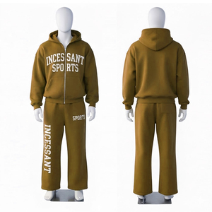 Conjunto Deportivo de Felpa con Logotipo Personalizado a Precio de Fábrica, Sudadera con Capucha y Pantalones Deportivos de 500 GSM, Ropa Deportiva Informal Holgada - Product Image 3