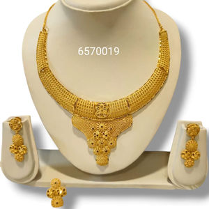 AWAIS HOUSE Ensemble de bijoux pour femmes africaines, plaqué or 6 grammes, style Hiphop, avec collier et bracelet sertis de diamants Infinity - Product Image 1