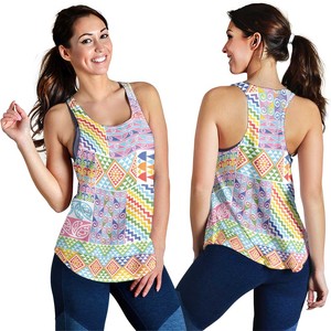 Camiseta sin mangas con estampado floral para mujer, cuello redondo, transpirable, de poliéster tejido, estilo casual, longitud regular, apliques con estampado digital - Product Image 1