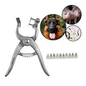 คีมสักสัตว์เลี้ยงคุณภาพดีที่สุด ทำจากสแตนเลสสตีล ใช้ซ้ำได้ สำหรับสัตว์ขนาดเล็ก เช่น กระต่าย หมู  ปรับแต่งได้ - Product Image 1