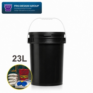 Cubo de Almacenamiento de Plástico Negro de Alta Densidad HDPE, Hermético, de 23L, para Envasado Industrial, Contenedor de Barril Resistente - Product Image 1