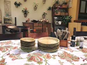 Plato desechable sostenible de hoja de palma redonda de 10 pulgadas Biodegradable y compostable ecológico para uso Normal y obsequios - Product Image 2