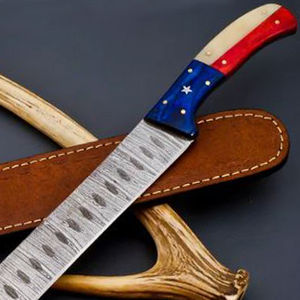 Couteau à fileter personnalisé Burraq, fait main, en acier Damas, lame de 9-10 pouces, étui en cuir, passe au lave-vaisselle, 3,0 mm - Product Image 2