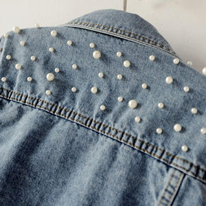 New Design Turn Down Collar Denim <b>Rhinestone</b> <b>Jacket</b> High Quality Men's Custom Outdoor Denim <b>Jacket</b> Lightweight - Product Image 5