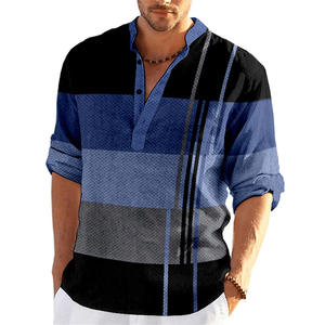 Camisa Casual de Manga Larga para Hombre, de Alta Calidad, en Algodón, con Diseño de Parches, Transpirable, Teñida, en Colores Verde Primavera-Otoño - Product Image 3