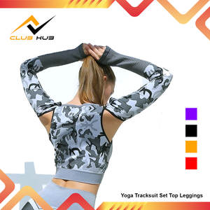Yoga Tracksuit Set <b>Top</b> Leggings For <b>Women</b> Medium Customised Tracksuit Set of 2pcs Seamless <b>Women</b> Fitness Clothing Tracksuit - Product Image 3
