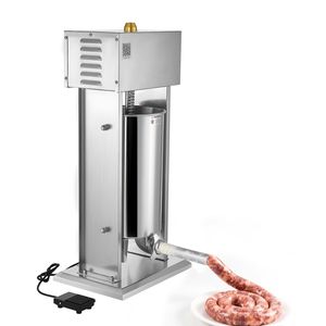 Insaccatrice Elettrica Verticale in Acciaio Inossidabile da 15 L (33 libbre) per Carne, Professionale con Pedale a Controllo di Velocità Continuo - Product Image 1
