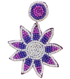 Boucles d'oreilles brodées de fleurs multicolores de qualité supérieure, bijoux de fête pour femmes au meilleur prix, boucles d'oreilles à perles - Product Image 1