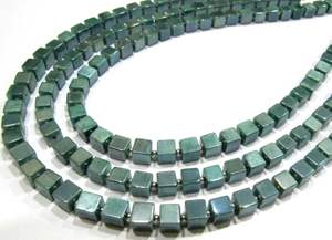 Piedra Lunar Natural AB con Recubrimiento Místico, Cuentas de Color Verde Esmeralda de 6-7mm, Hilo de 8 pulgadas - Product Image 6